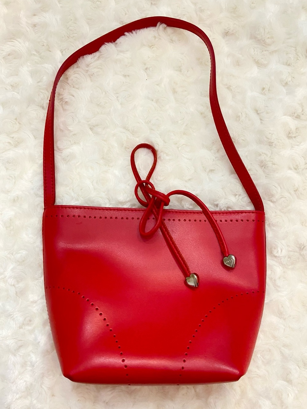 NWOT FURLA Bag / Purse in Fire Engine Red With Hearts 💕